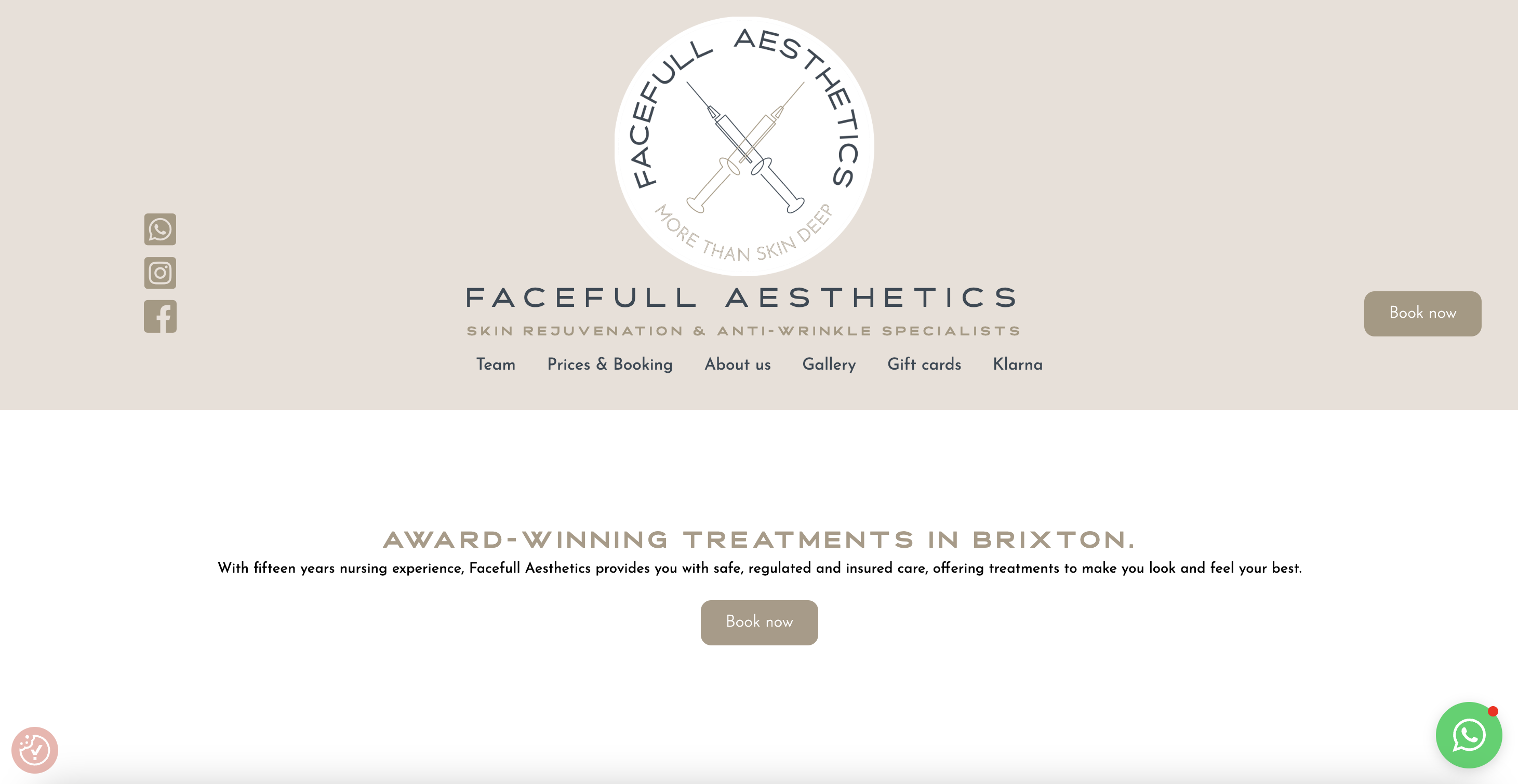 Facefull Aesthetics Landing Page